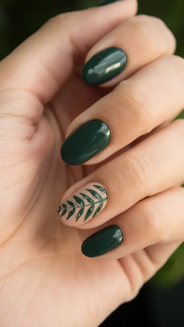 nail art natur grön